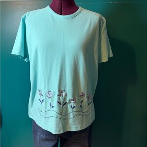 Premier Teal Blue Embroidered Top Blouse Garment